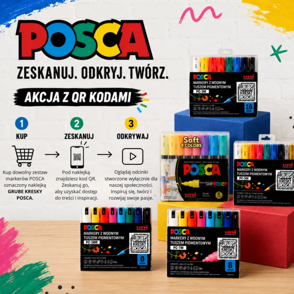 Zestaw markerów Posca PC-5M - Uni - 8 kolorów
