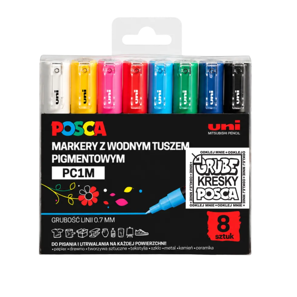 Zestaw markerów Posca PC-1M - Uni - 8 kolorów