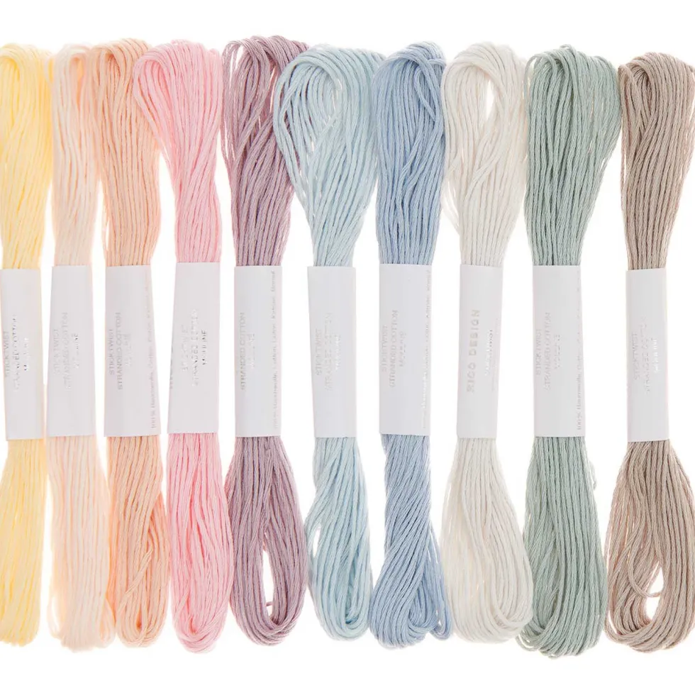 Zestaw mulin Multicolor Pastel - Rico Design - 8 m x 10 szt.