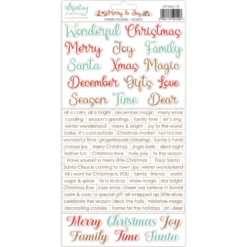 Zestaw naklejek papierowych 15,2 x 20,3 cm - Mintay - Merry & Joy, wersja angielska