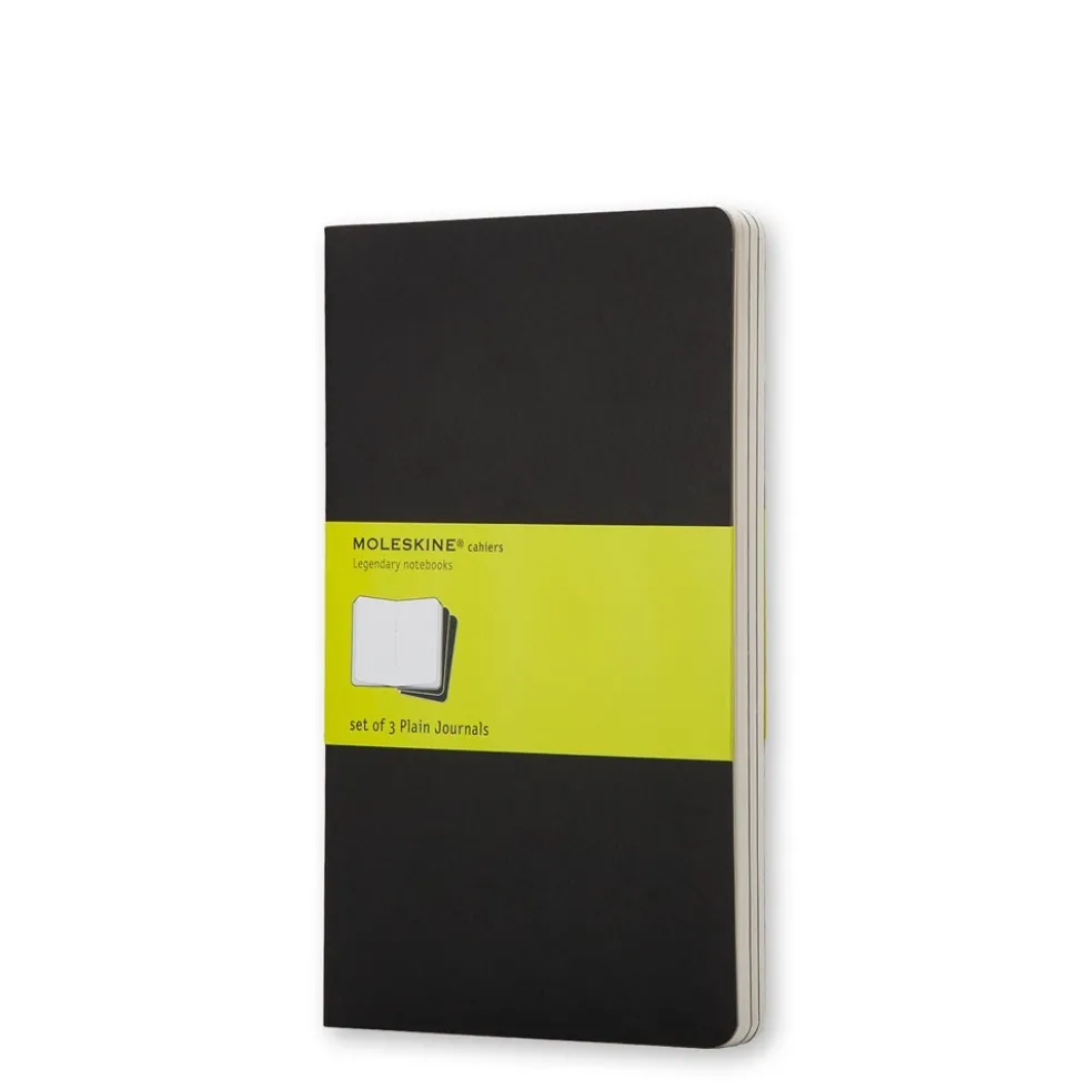 Zestaw notatników gładkich A6 - Moleskine - czarne 3 szt.