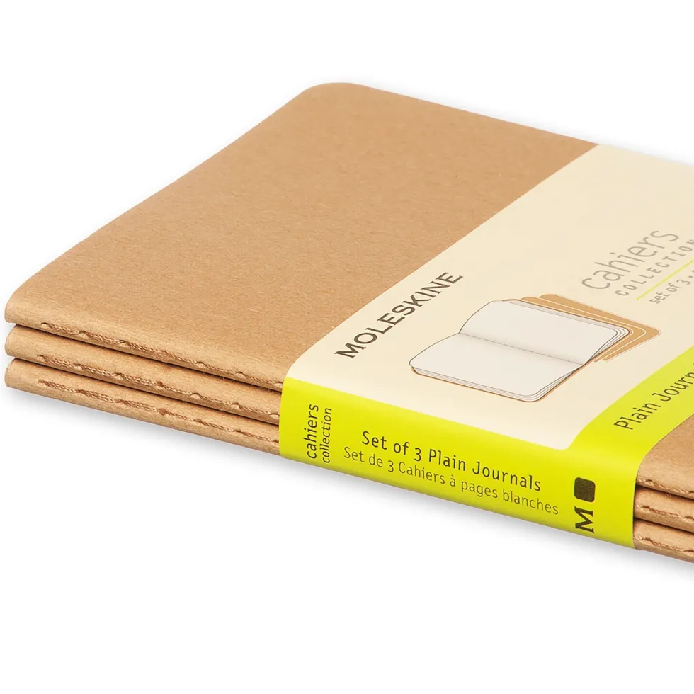 Zestaw notatników gładkich A6 - Moleskine - kraft 3 szt.