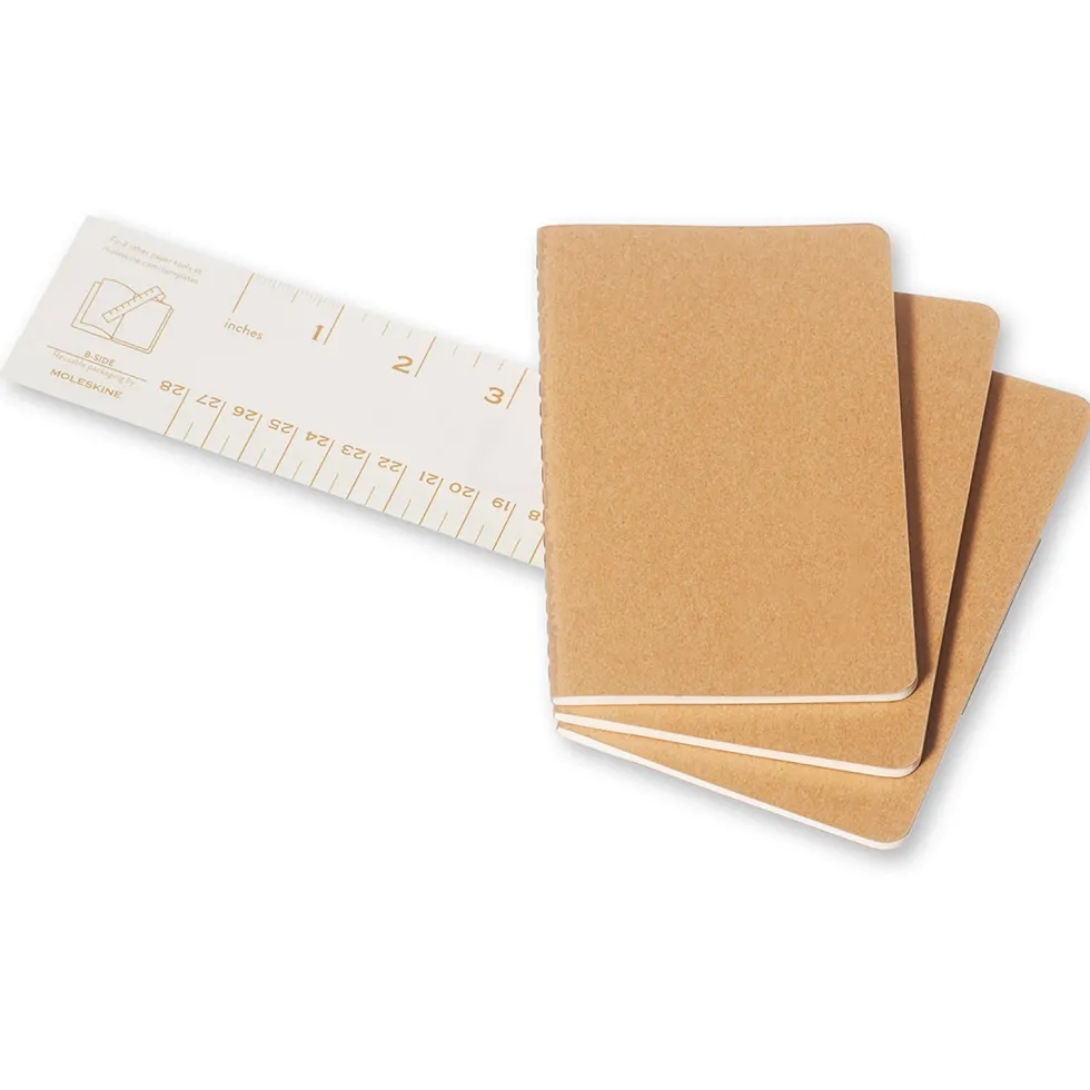 Zestaw notatników gładkich A6 - Moleskine - kraft 3 szt.