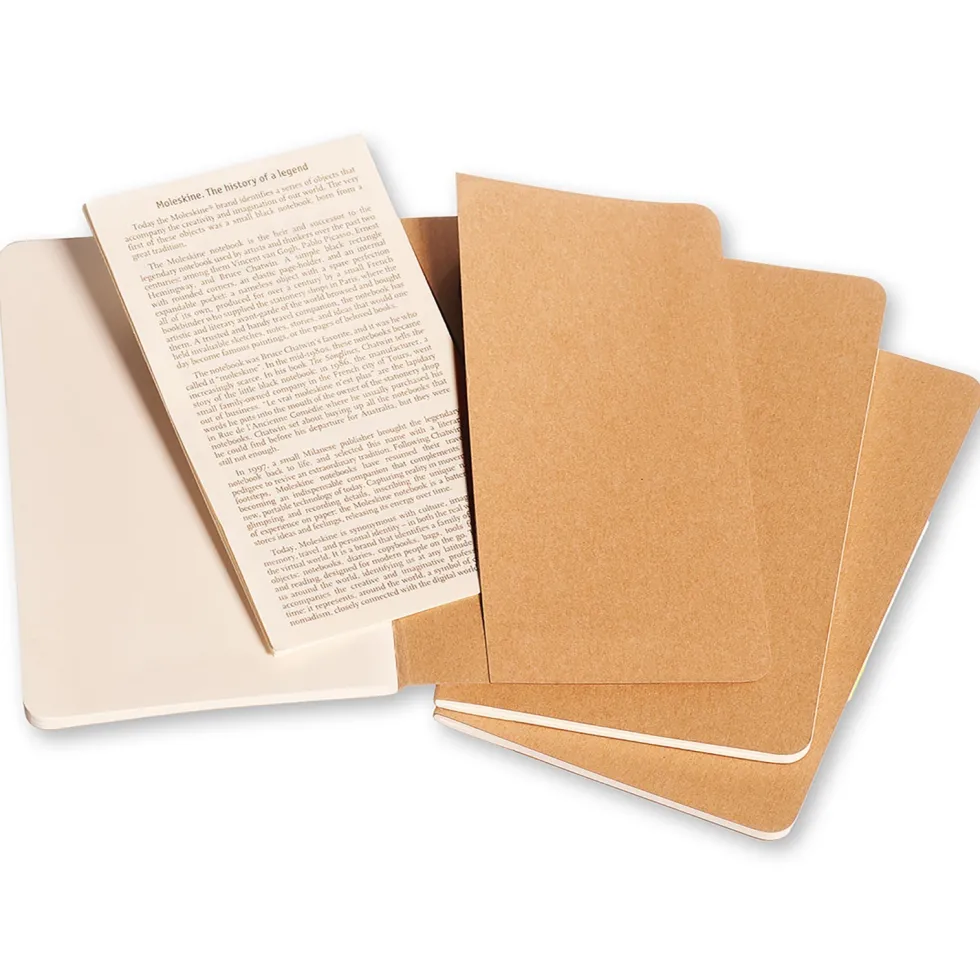 Zestaw notatników gładkich A6 - Moleskine - kraft 3 szt.