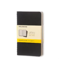 Zestaw notatników w kratkę A6 - Moleskine - czarne 3 szt.