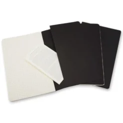 Zestaw notatników w kratkę A5 - Moleskine - czarne 3 szt.
