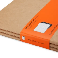 Zestaw notatników w linie A5 - Moleskine - kraft 3 szt.