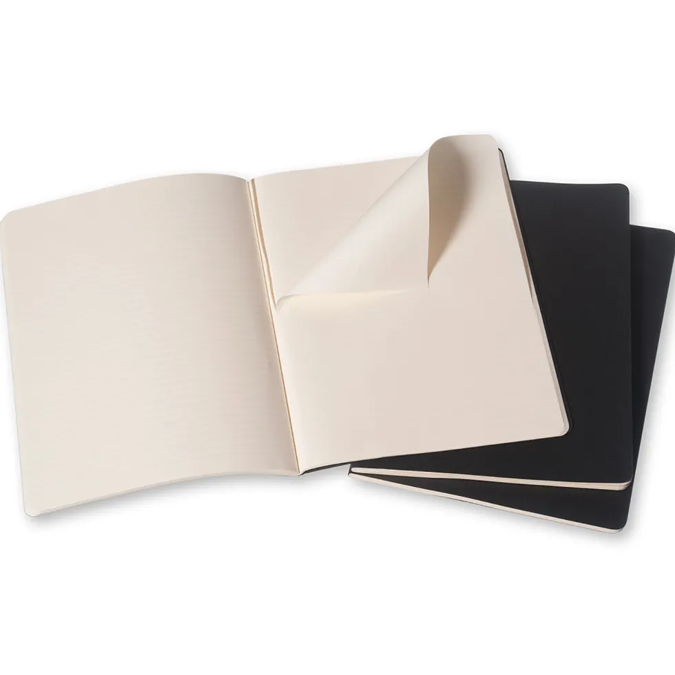 Zestaw notatników w linie XL - Moleskine - czarne 3 szt.