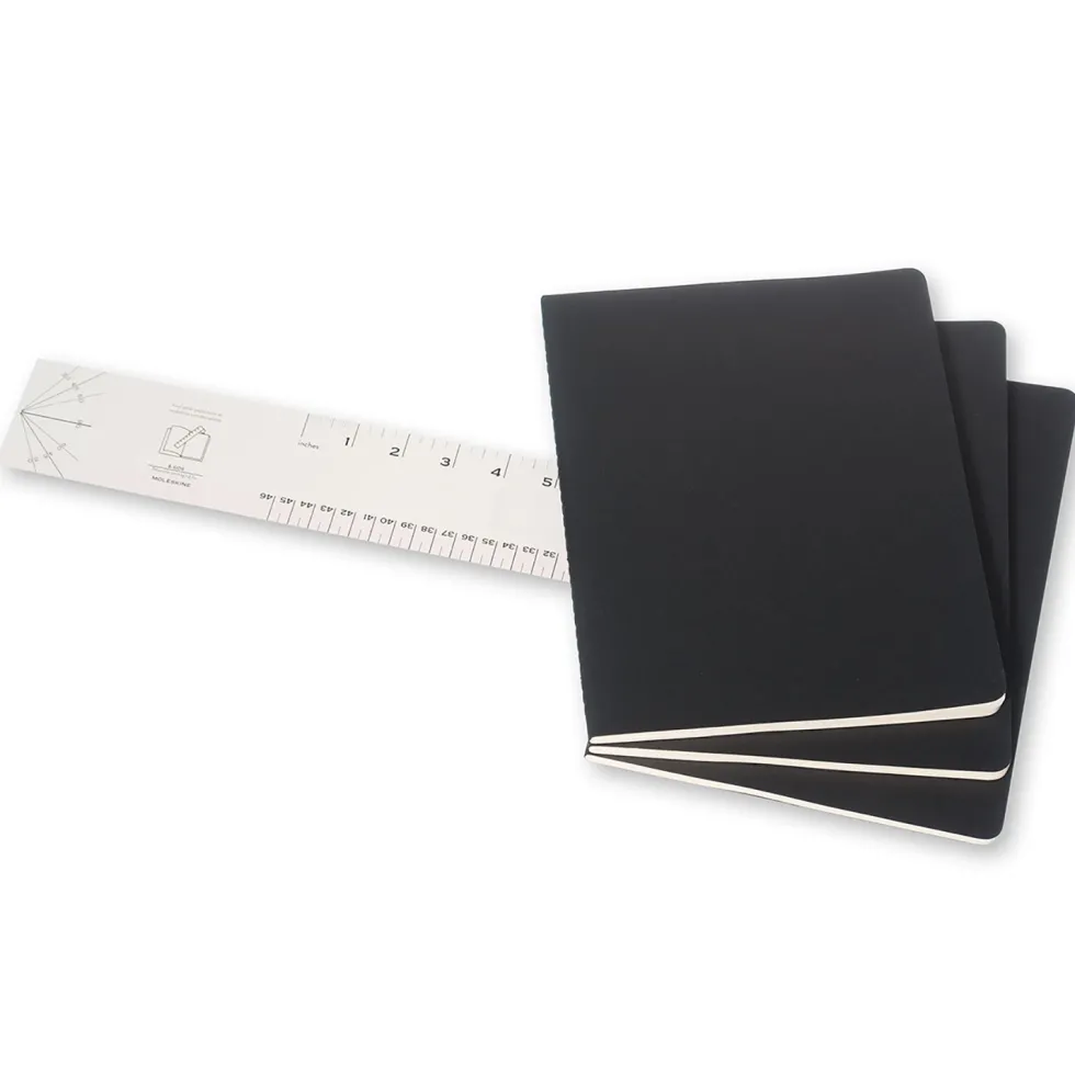 Zestaw notatników w linie XL - Moleskine - czarne 3 szt.