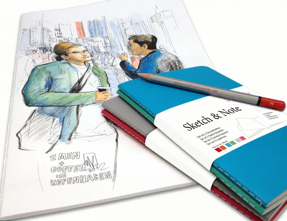Zestaw notesów A5 - Hahnemühle - Blue Bundle 125 g/m2 2 szt.