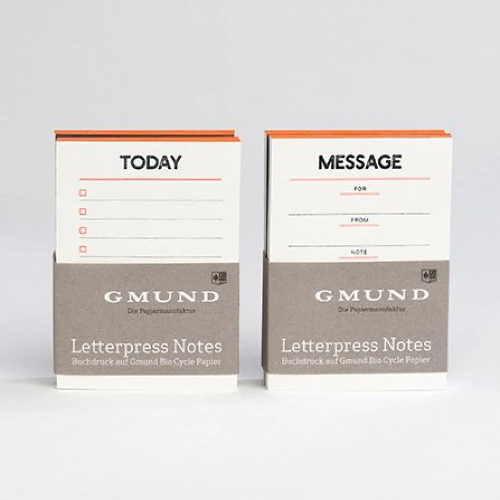 Zestaw notesów Letterpress - Gmund - Neon Orange 2 szt.