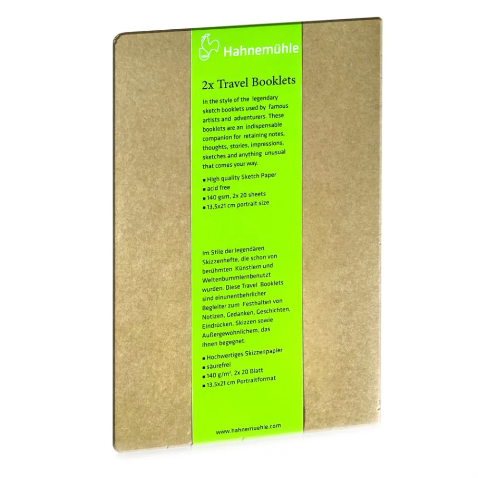 Zestaw notesów Travel Booklet 13,5 x 21 cm - Hahnemühle - 140 g/m2 2 szt.