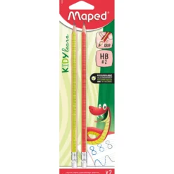 Zestaw ołówków antypoślizgowych z gumką Kidy Learn - Maped - HB, 2 szt.