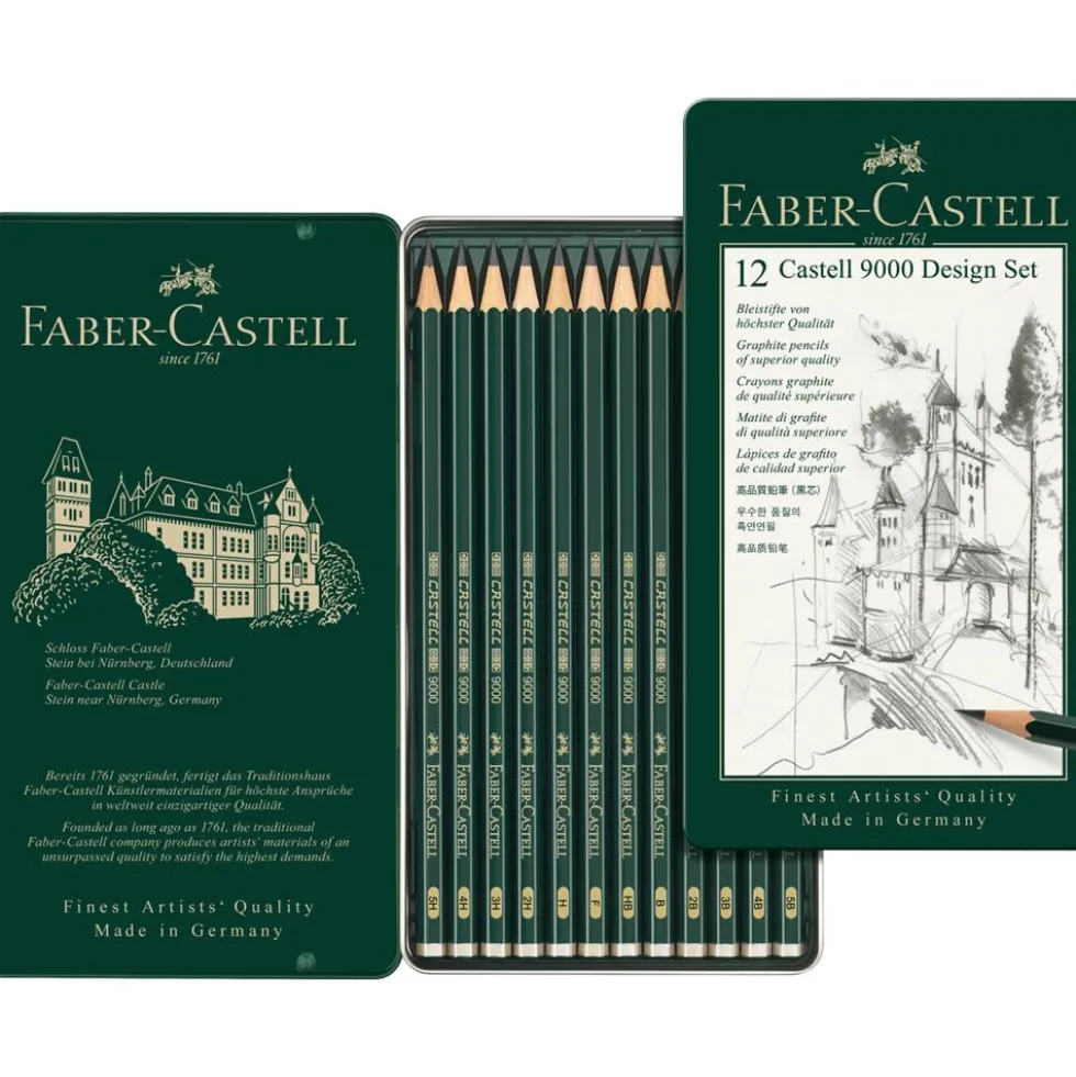Zestaw ołówków Castell 9000 - Faber-Castell - 12 szt.