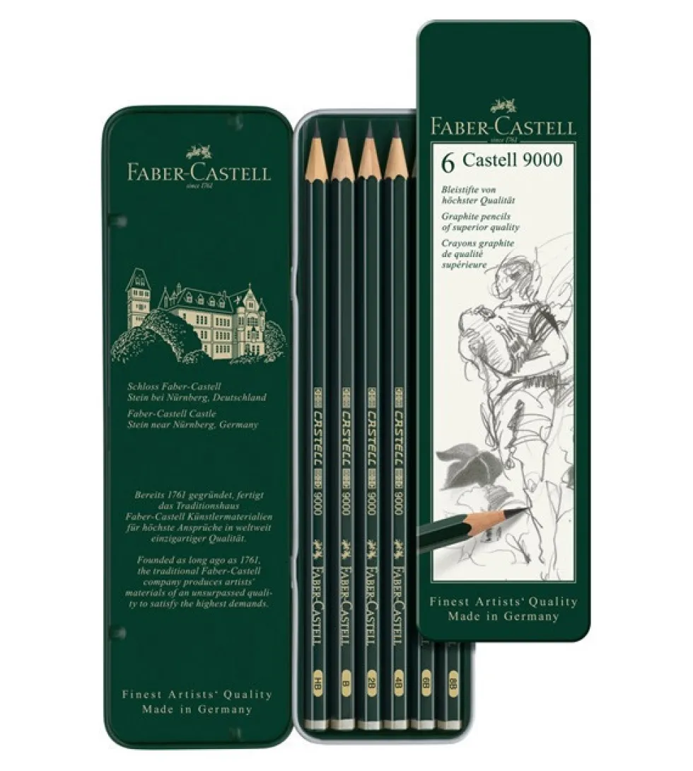 Zestaw ołówków Castell 9000 - Faber-Castell - 6 szt.