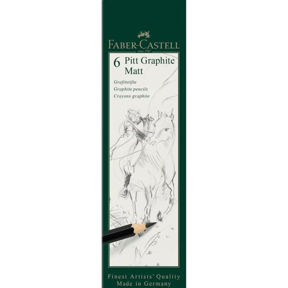 Zestaw ołówków grafitowych Pitt Graphite Matt - Faber-Castell - 6 szt.