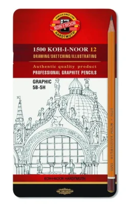Zestaw ołówków 1500 Graphic 5B-5H - Koh-I-Noor - 12 szt.