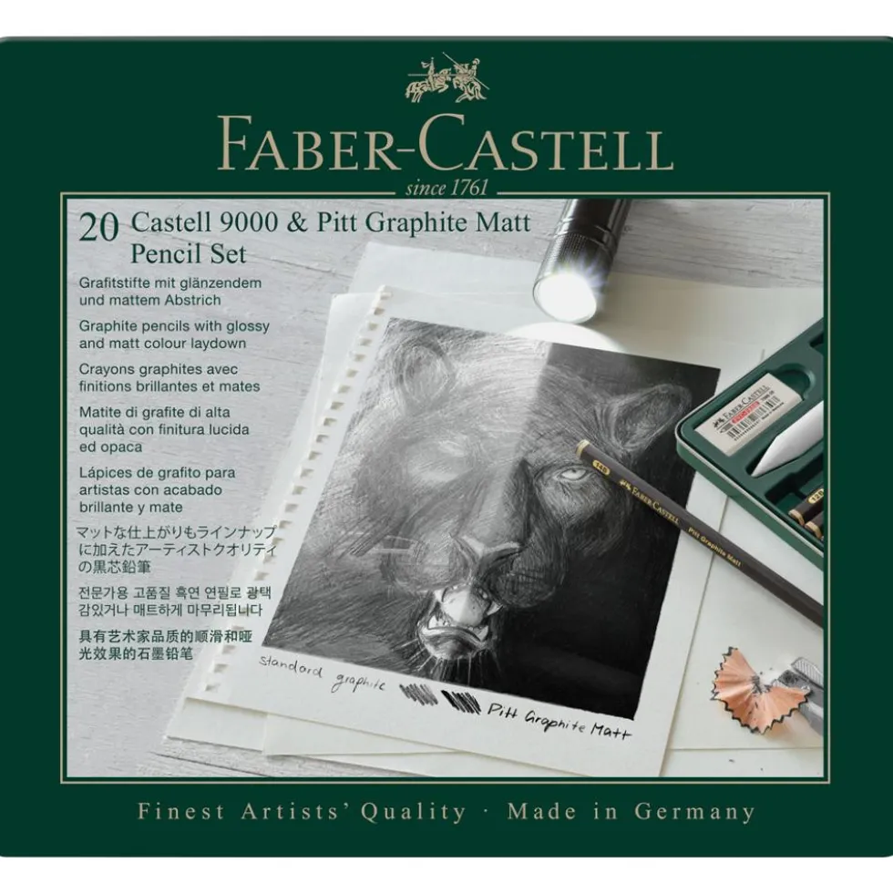 Zestaw ołówków Pitt Graphite Matt & Castell 9000 - Faber-Castell - 20 szt.