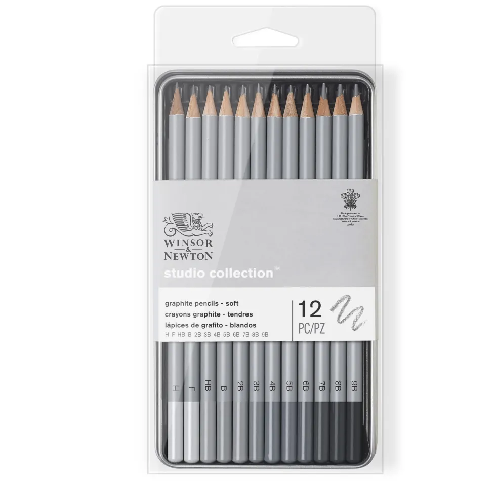 Zestaw ołówków Studio Collection - Winsor & Newton - miękkie, 12 szt.