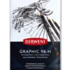 Zestaw ołówków technicznych Graphic w metalowym etui - Derwent - soft, 12 szt.