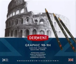Zestaw ołówków technicznych Graphic w metalowym etui - Derwent - 24 szt.
