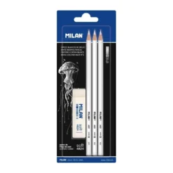 Zestaw ołówków węglowych Art Charcoal - Milan - białe 3 szt.
