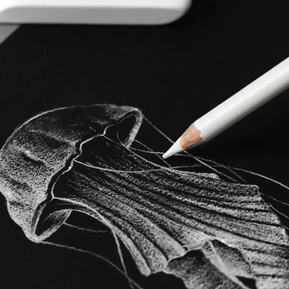 Zestaw ołówków węglowych Art Charcoal - Milan - białe 3 szt.