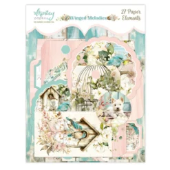 Zestaw papierowych tagów i kopert - Mintay - Winged Melodies, 27 szt.