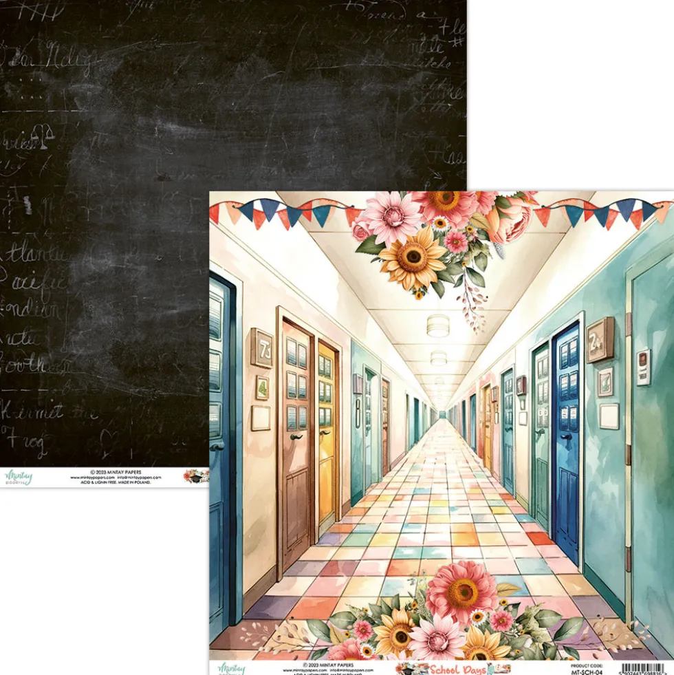 Zestaw papierów do scrapbookingu 15,2 x 15,2 cm - Mintay - School Days
