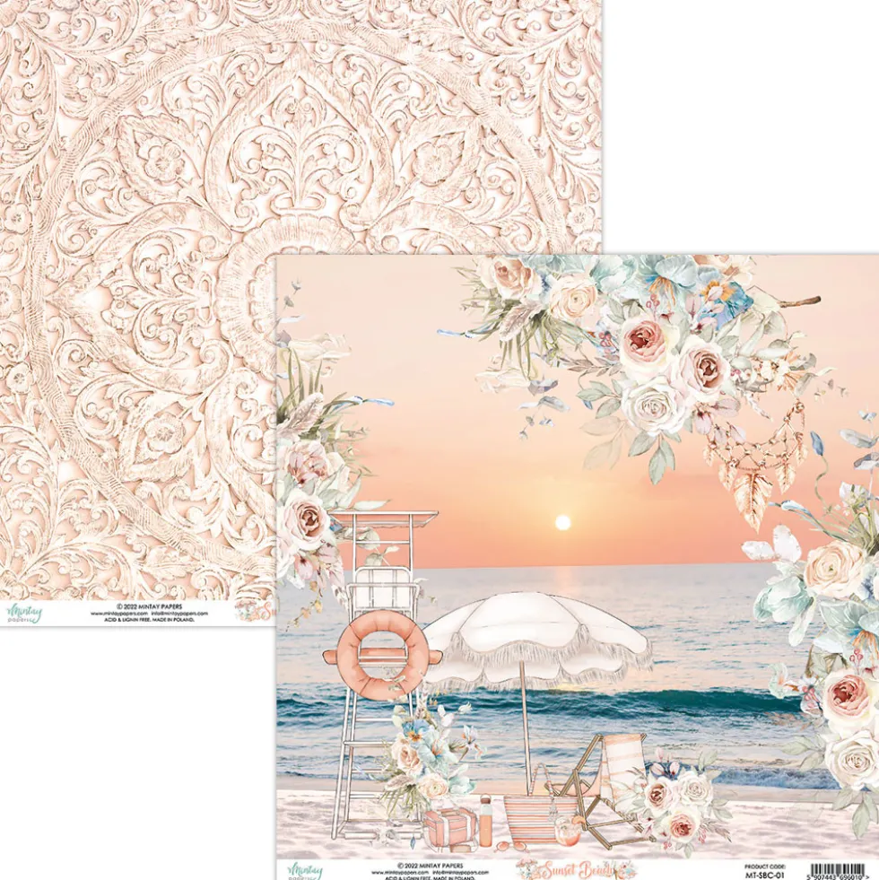 Zestaw papierów do scrapbookingu 30,5 x 30,5 cm - Mintay - Sunset Beach
