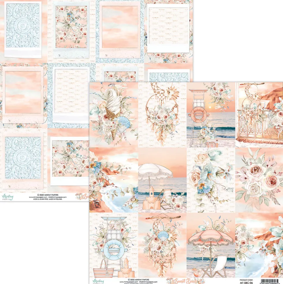 Zestaw papierów do scrapbookingu 30,5 x 30,5 cm - Mintay - Sunset Beach
