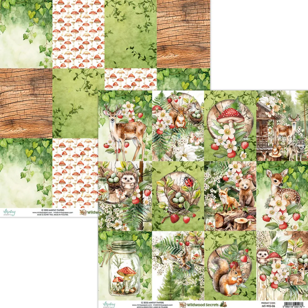 Zestaw papierów do scrapbookingu 30,5 x 30,5 cm - Mintay - Wildwood Secrets