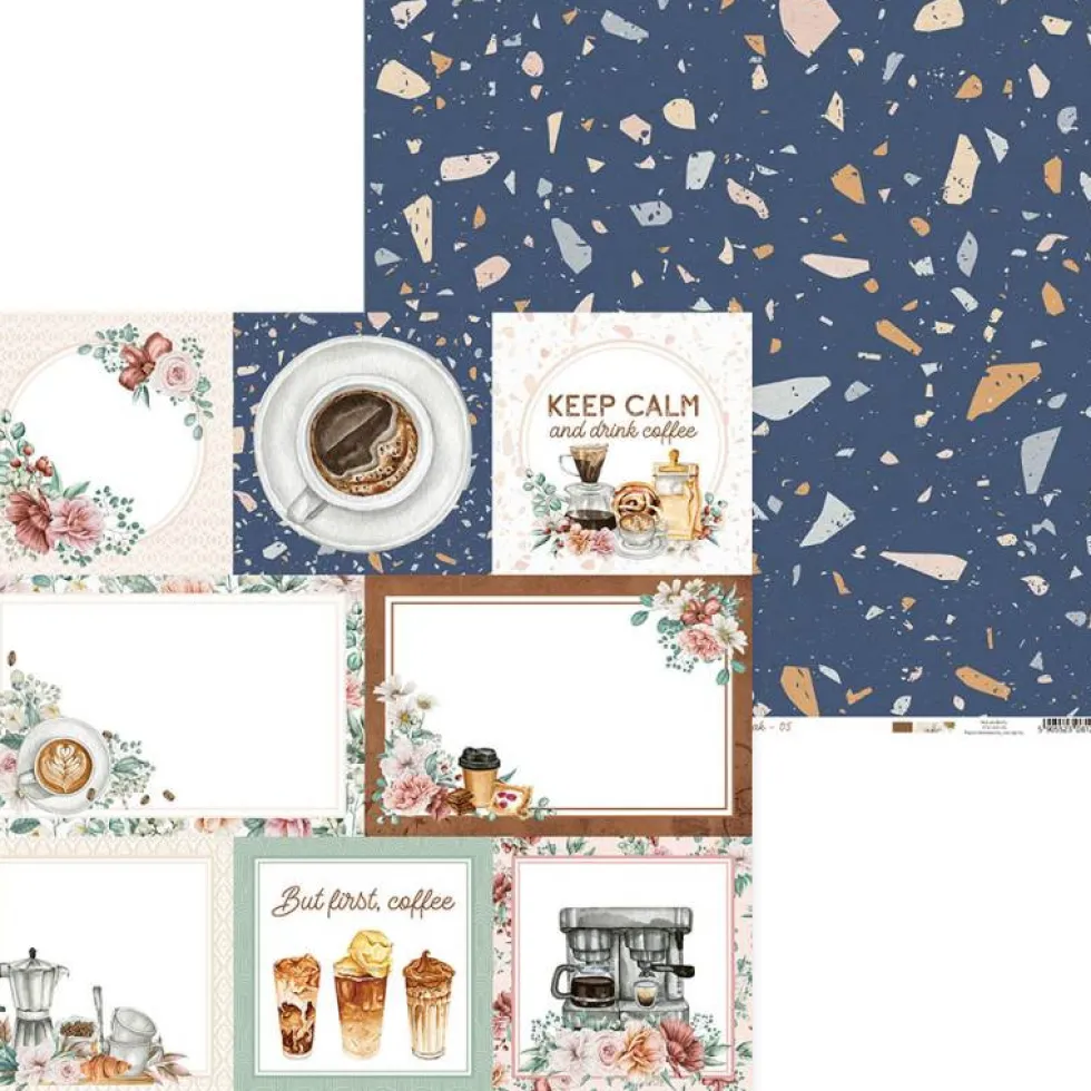 Zestaw papierów do scrapbookingu 30,5 x 30,5 cm - Piątek Trzynastego - Coffee Break