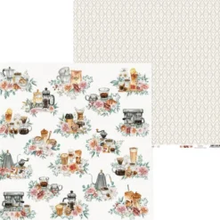 Zestaw papierów do scrapbookingu 30,5 x 30,5 cm - Piątek Trzynastego - Coffee Break