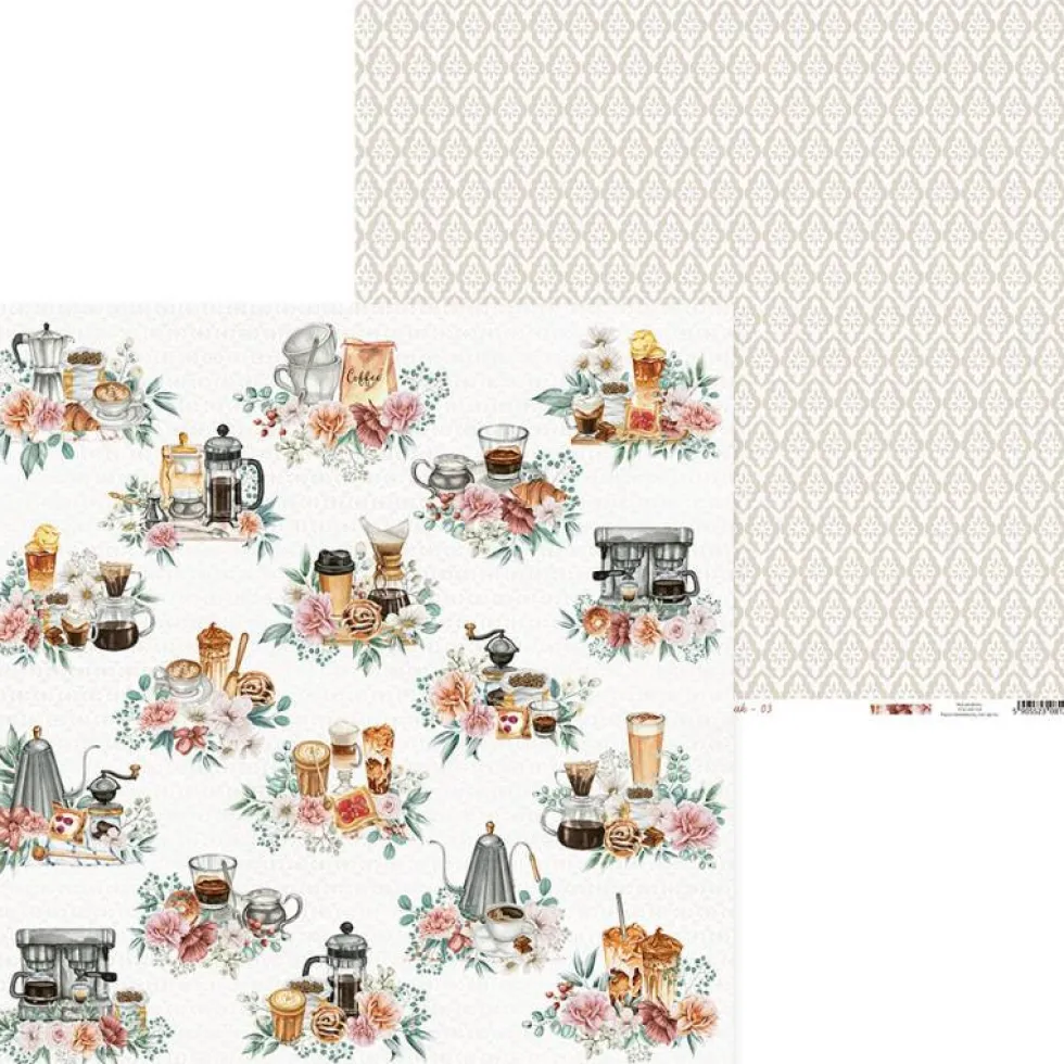 Zestaw papierów do scrapbookingu 30,5 x 30,5 cm - Piątek Trzynastego - Coffee Break