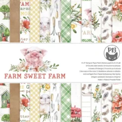 Zestaw papierów do scrapbookingu 15,3 x 15,3 cm - Piątek Trzynastego - Farm Sweet Farm