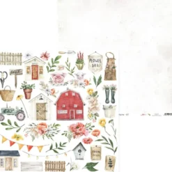 Zestaw papierów do scrapbookingu 15,3 x 15,3 cm - Piątek Trzynastego - Farm Sweet Farm