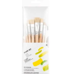 Zestaw płaskich naturalnych pędzli Hobby Set - Rico Design - 8 szt.