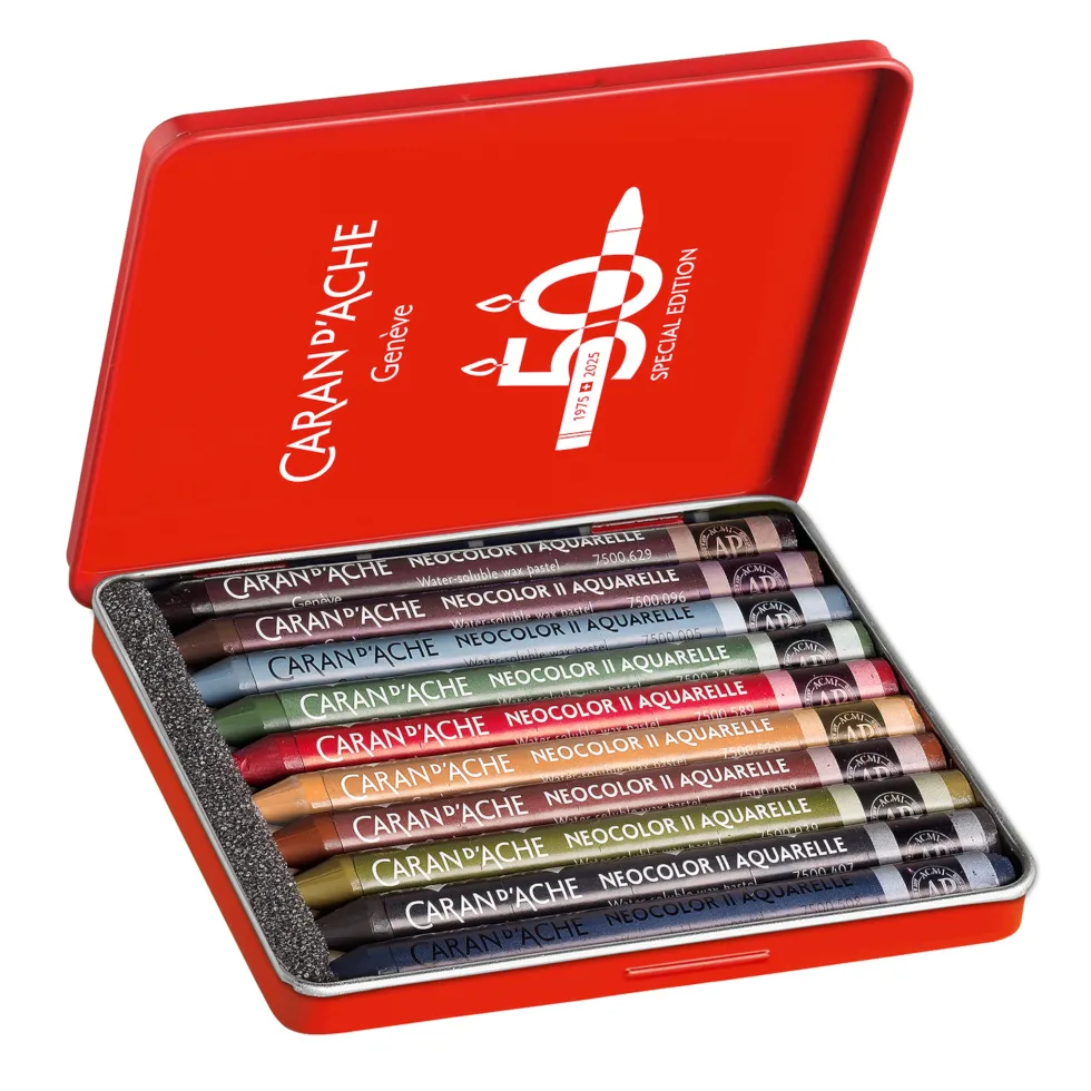 Zestaw pasteli akwarelowych Neocolor II Dark - Caran d'Ache - 10 szt.