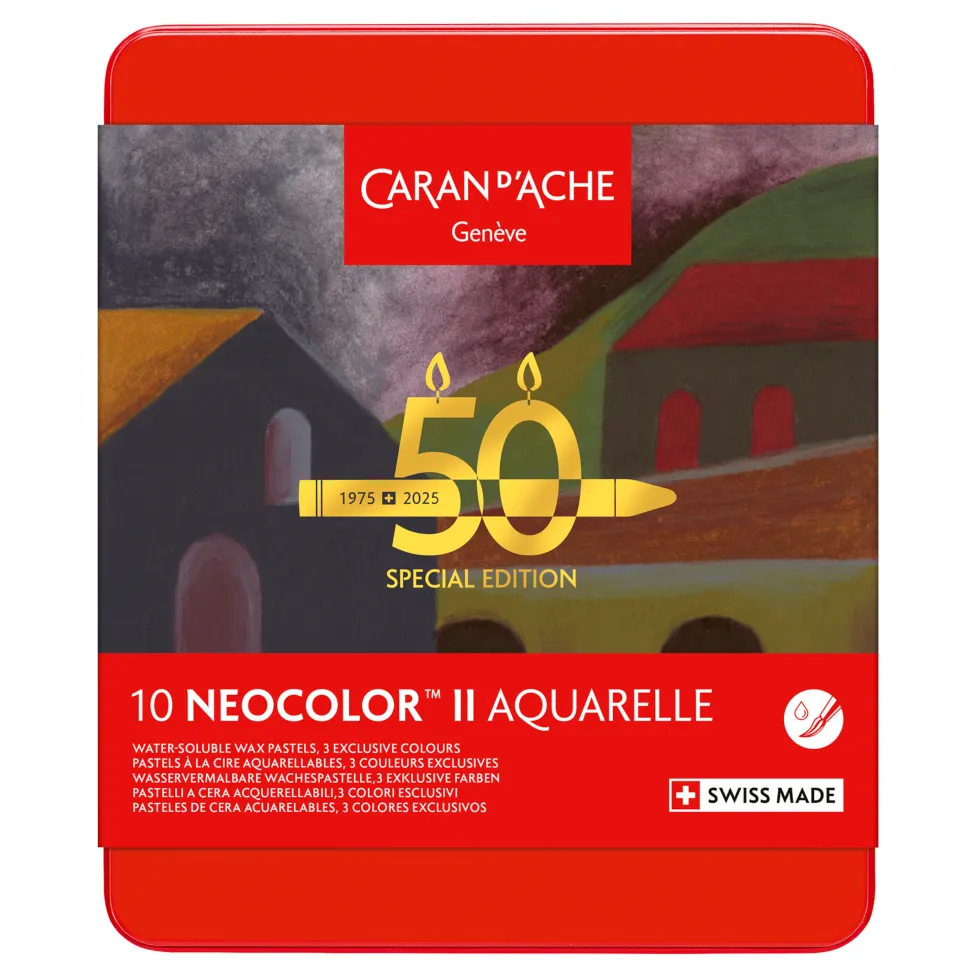 Zestaw pasteli akwarelowych Neocolor II Dark - Caran d'Ache - 10 szt.