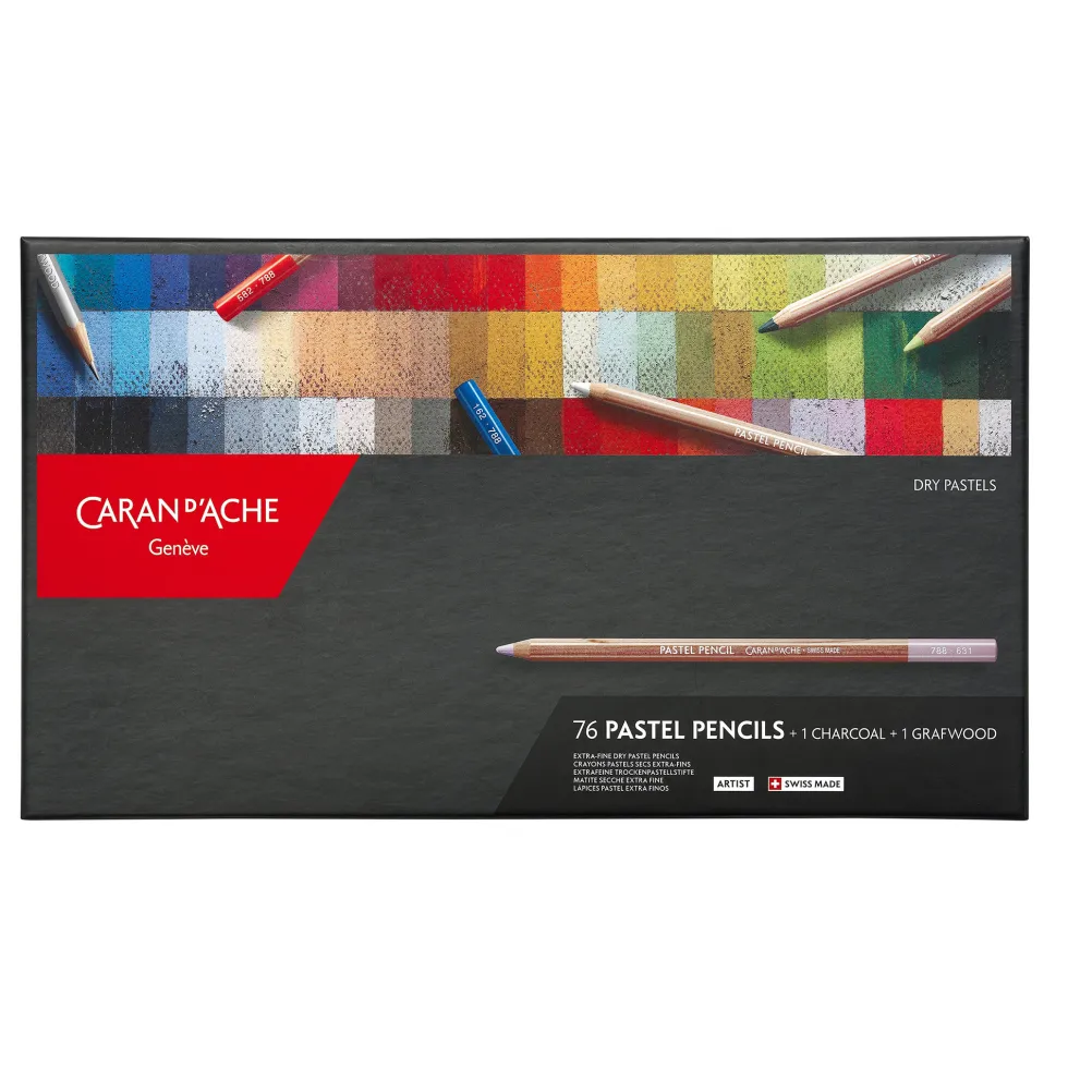 Zestaw pasteli suchych w kredce Pastel Pencil - Caran d'Ache - 76 kolorów