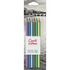 Zestaw pasteli suchych w kredce Pastel Pencils, Landscape - Conté à Paris - 6 szt.