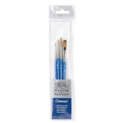 Zestaw pędzli Cotman - Winsor & Newton - krótka rączka, 4 szt.
