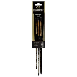 Zestaw pędzli do akwareli Pure Red Sable - Rembrandt - okrągłe, nr 2, 4, 8, 3 szt.