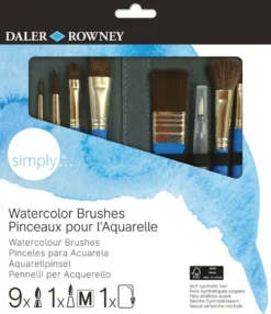 Zestaw pędzli do akwareli Simply Watercolor - Daler Rowney - 10 szt.