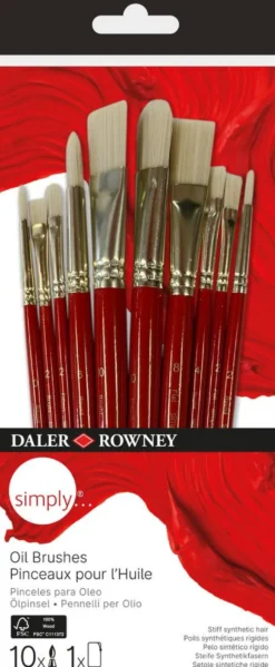 Zestaw pędzli do farb olejnych Simply Oil - Daler Rowney - 10 szt.