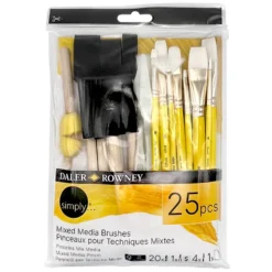 Zestaw pędzli i akcesoriów Mixed Media - Daler Rowney - 25 szt.