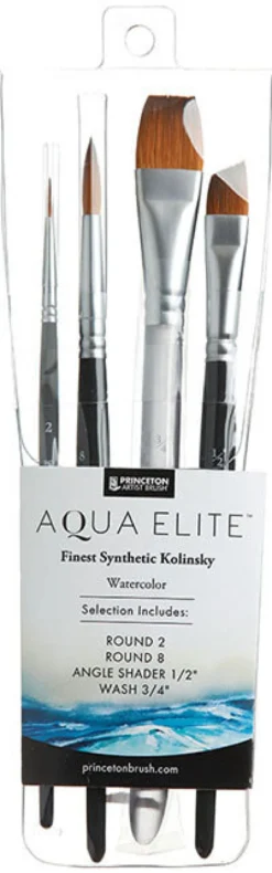 Zestaw pędzli syntetycznych Aqua Elite - Princeton - 4 szt.