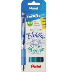Zestaw piór kulkowych EnerGel - Pentel - Błękitne Ukojenie, 0,7 mm, 4 szt.