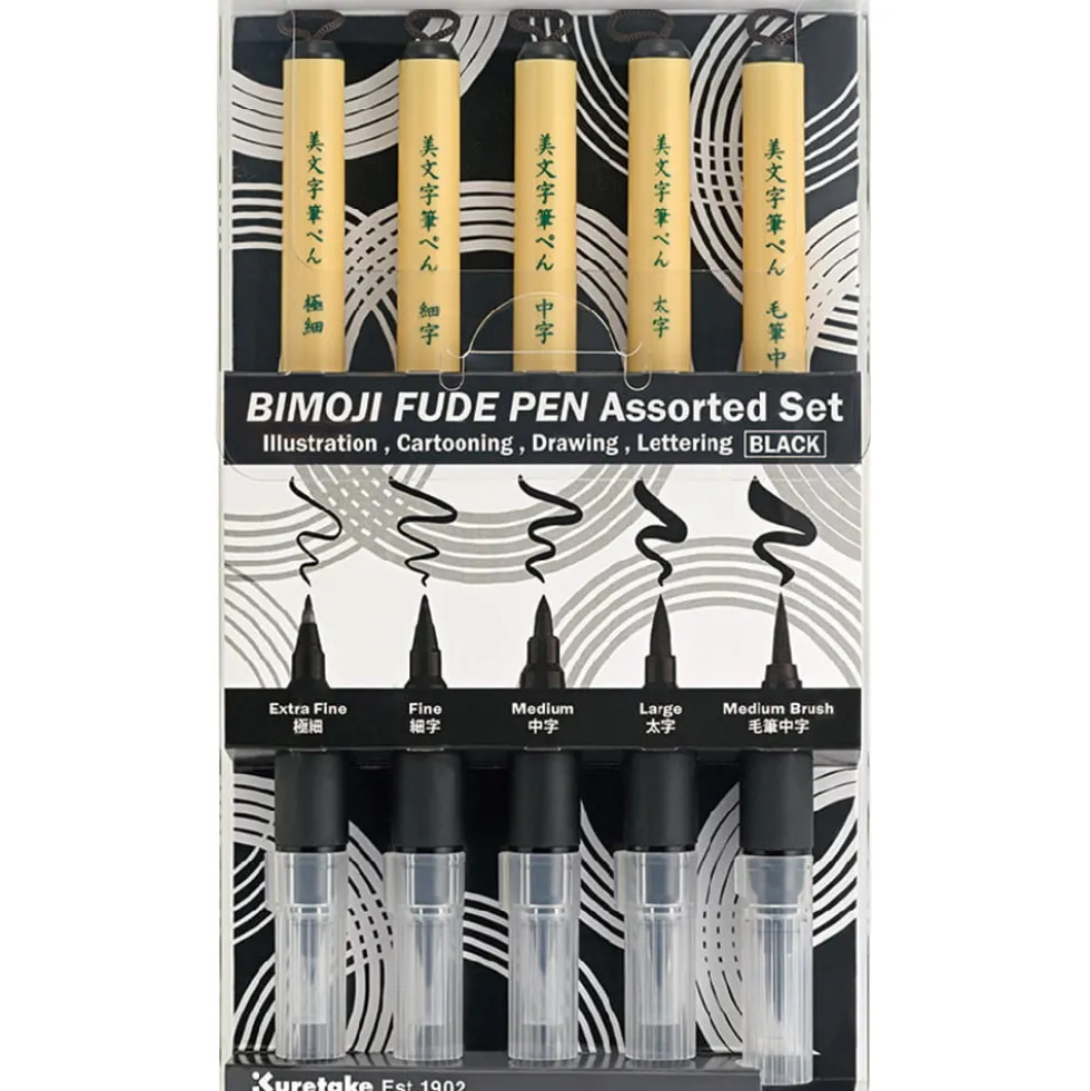 Zestaw pisaków Bimoji Fude Pen Inktober 2024 - Kuretake - 5 szt.